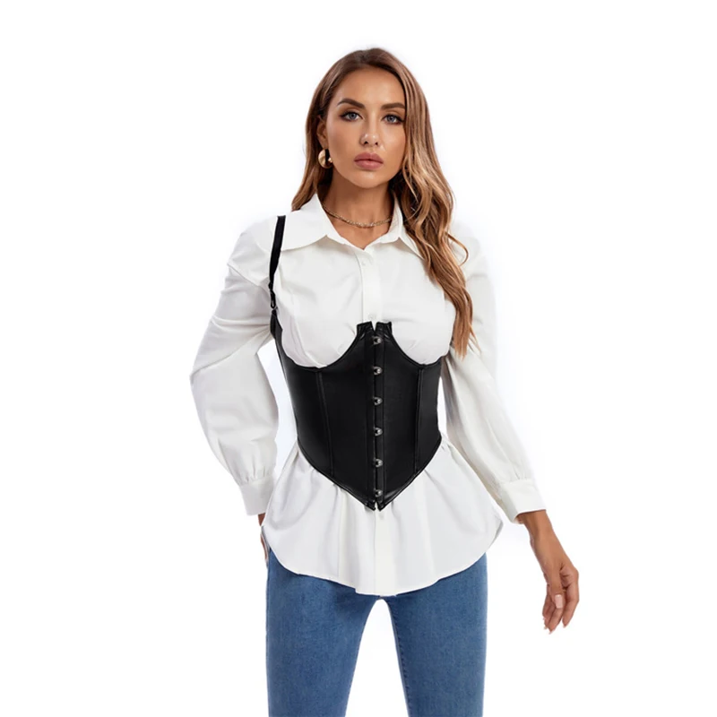 Steampunk PU Leather Corset Top Halter Shoulder Straps Sexy Bustiers Lace Up Slim Waist Body Shapewear Women Slimming Belt
Steampunk PU Leather Corset Top Halter Shoulder Straps Sexy Bustiers Lace Up Slim Waist Body Shapewear Women Slimming Belt