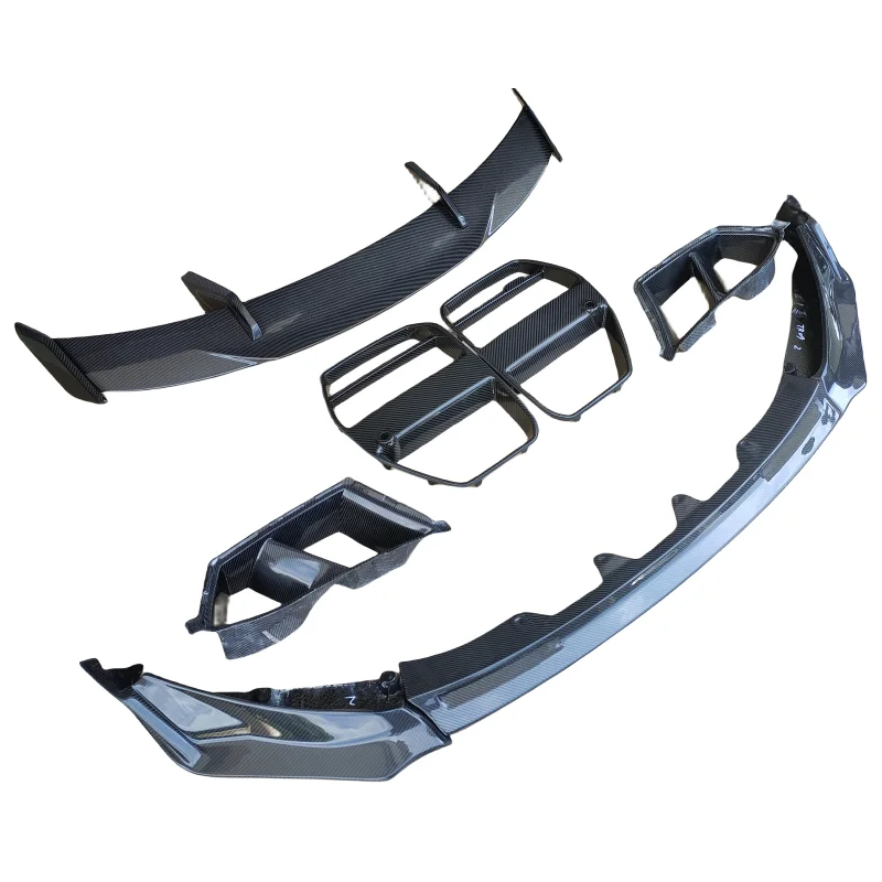 Используется для BMW M3 M4G80 G82, высококачественный передний бампер из углеродного волокна, V-образная решетка, вентиляционный задний спойлер, комплект передней губы 
Используется для BMW M3 M4G80 G82, высококачественный передний бампер из углеродного волокна, V-образная решетка, вентиляционный задний спойлер, комплект передней губы