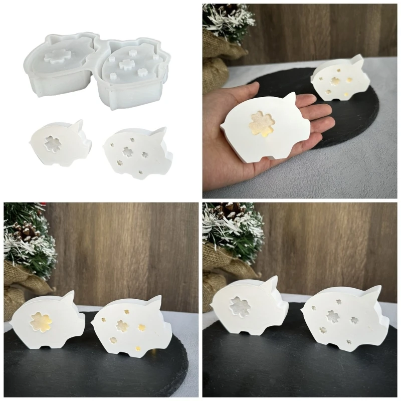 Flexible Silicone Home Decoration Mold Pig with Clovers Shaped Candlestick Mould Gypsum Mould for Atmosphere Light Y08E
Flexible Silicone Home Decoration Mold Pig with Clovers Shaped Candlestick Mould Gypsum Mould for Atmosphere Light Y08E