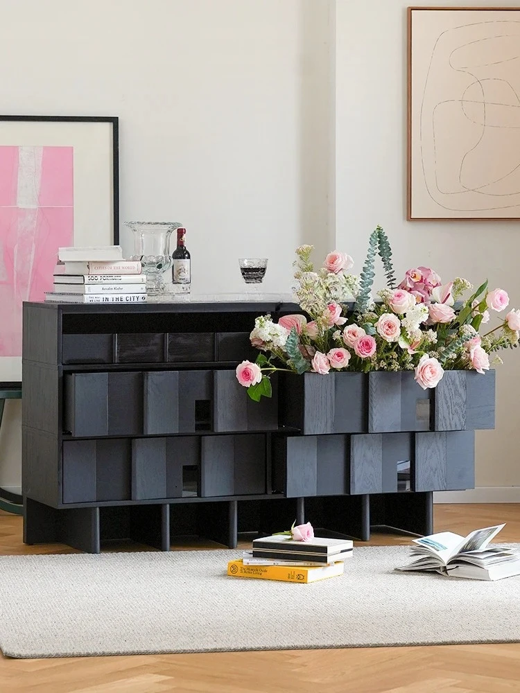 Light luxury high-end solid wood chest cabinet, black dining side cabinet, bedroom entrance storage locker
Light luxury high-end solid wood chest cabinet, black dining side cabinet, bedroom entrance storage locker
