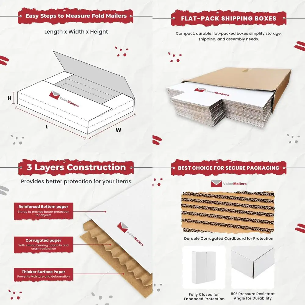 100-Pack White Multi-Depth 12 Vinyl Album Mailers for 1-4 Records - Cardboard Closure
100-Pack White Multi-Depth 12 Vinyl Album Mailers for 1-4 Records - Cardboard Closure