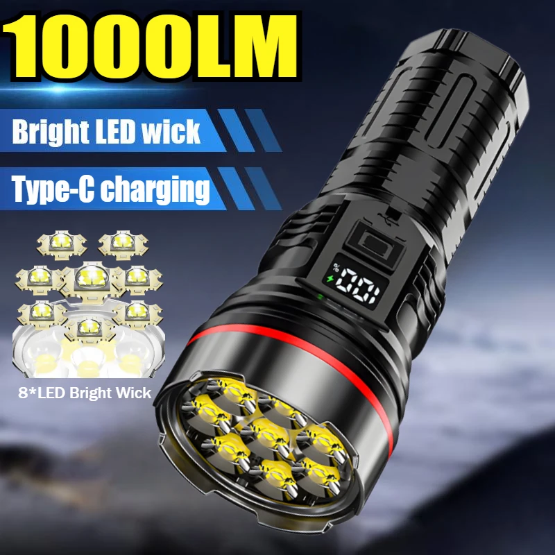8*LED Powerful Flashlight Built-in Battery USB Rechargeable Portable LED ABS Torch Waterproof Camping Torch Outdoor Lantern
8*LED Powerful Flashlight Built-in Battery USB Rechargeable Portable LED ABS Torch Waterproof Camping Torch Outdoor Lantern