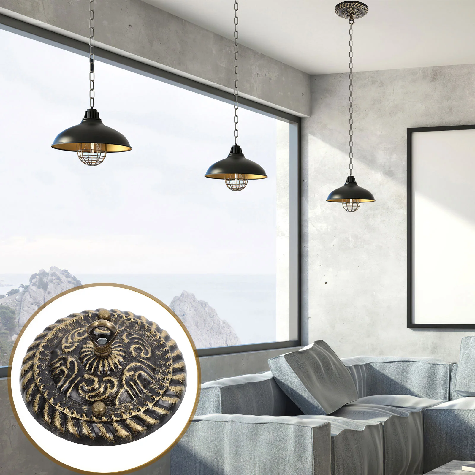 Lampshade Chandelier Hook Black Vintage Light Fixtures Zinc Alloy Ceiling Plate Canopy
Lampshade Chandelier Hook Black Vintage Light Fixtures Zinc Alloy Ceiling Plate Canopy