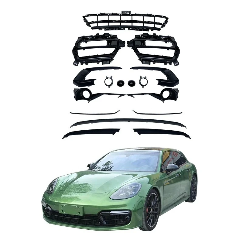 Обновление переднего бампера спортивного дизайна и комплект решетки GTS для Porsche Panamera 971.2 в новом состоянии с вырезами противотуманных фар
Обновление переднего бампера спортивного дизайна и комплект решетки GTS для Porsche Panamera 971.2 в новом состоянии с вырезами противотуманных фар