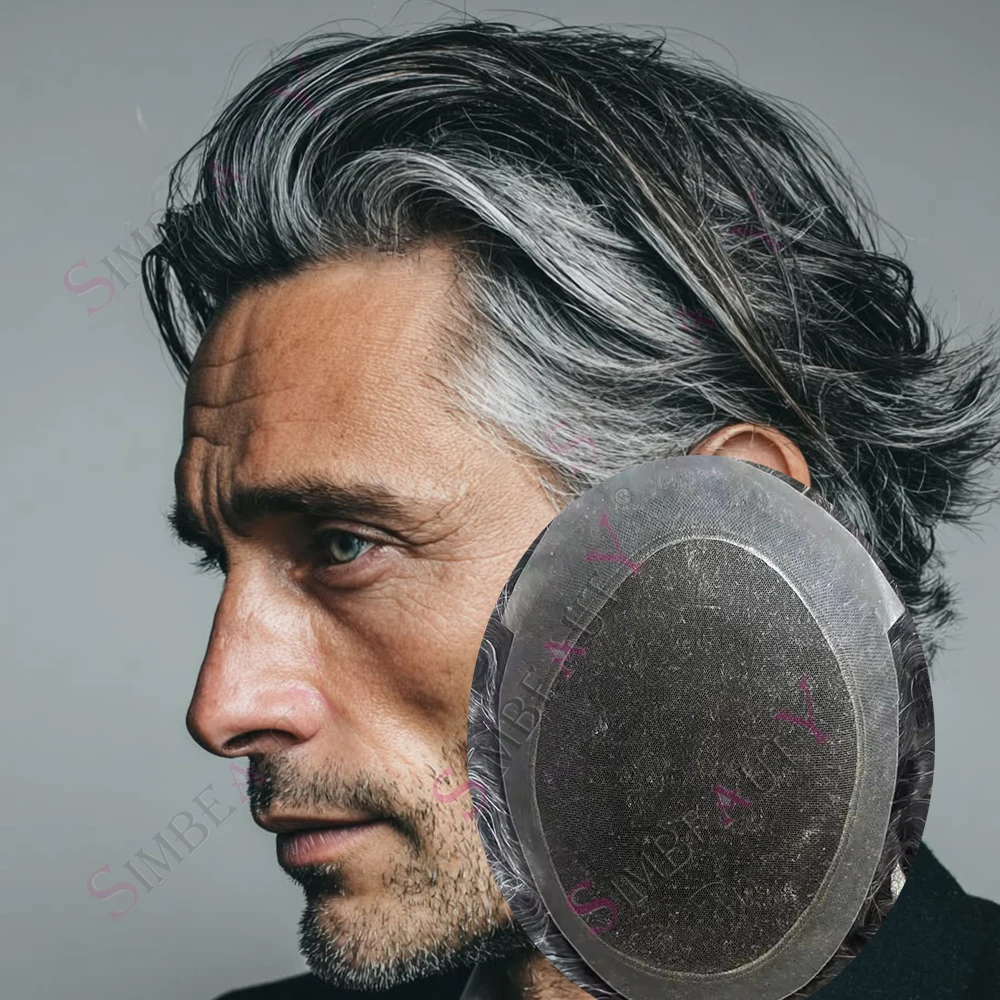 Australia Swiss Lace Top Men Toupee Thin Skin PU Around Grey Men's Wigs Invisible Hairline Breathable Human Hair Male Prosthesis
Australia Swiss Lace Top Men Toupee Thin Skin PU Around Grey Men's Wigs Invisible Hairline Breathable Human Hair Male Prosthesis
