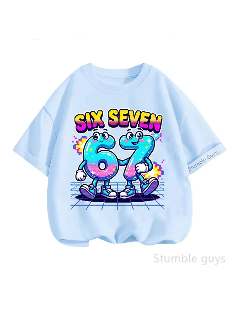 Kids 67 Themed Colorful Print T-Shirt, Soft Cotton Fabric, Breathable and Comfortable, Ideal for Toddlers and Childrentk0304
Kids 67 Themed Colorful Print T-Shirt, Soft Cotton Fabric, Breathable and Comfortable, Ideal for Toddlers and Childrentk0304