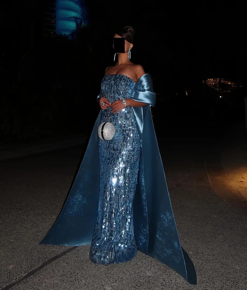 Customized Luxury Sequined Off the Shoulder Mermaid Evening Dress Fashion Short Sleeves Strapless Floor Length prom dresses
Customized Luxury Sequined Off the Shoulder Mermaid Evening Dress Fashion Short Sleeves Strapless Floor Length prom dresses