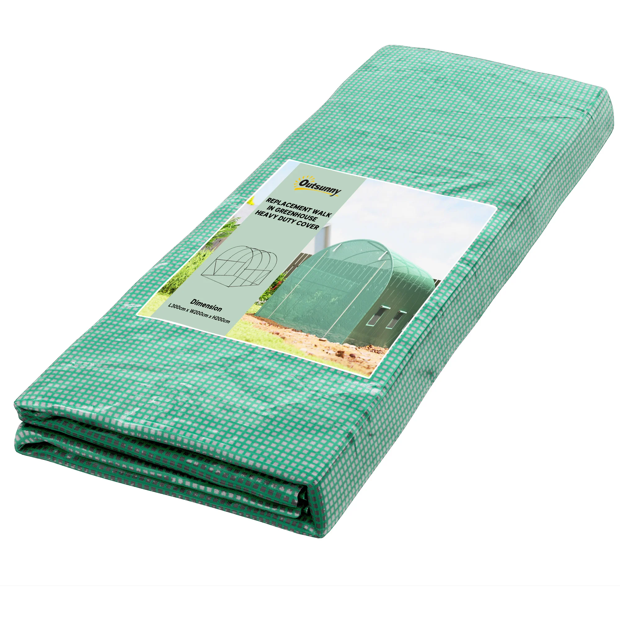 9.8' X 6.6' X 6.6' Plastic Greenhouse Cover Replacement, Heavy Duty Waterproof Tarp for Hoop House, Sheeting with 6 Windows, Door & Reinforcement Grid, Green
9.8' X 6.6' X 6.6' Plastic Greenhouse Cover Replacement, Heavy Duty Waterproof Tarp for Hoop House, Sheeting with 6 Windows, Door & Reinforcement Grid, Green