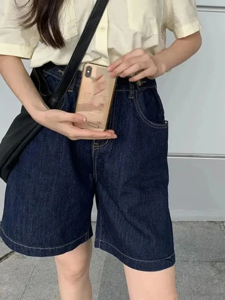 Summer New Female High Waist A-line Loose Knee Length Jeans Women's Blue Wide Leg Denim Shorts Unisex Style Hip Hop Y2K Street
Summer New Female High Waist A-line Loose Knee Length Jeans Women's Blue Wide Leg Denim Shorts Unisex Style Hip Hop Y2K Street