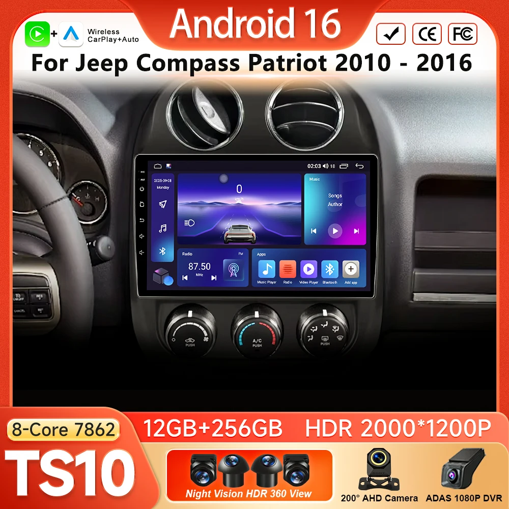 Android 16 Wireless Carplay Radio For Jeep Compass Patriot 2010 2011 2012 2013 2014 2015 2016 Android Auto Car Play Video Player
Android 16 Wireless Carplay Radio For Jeep Compass Patriot 2010 2011 2012 2013 2014 2015 2016 Android Auto Car Play Video Player