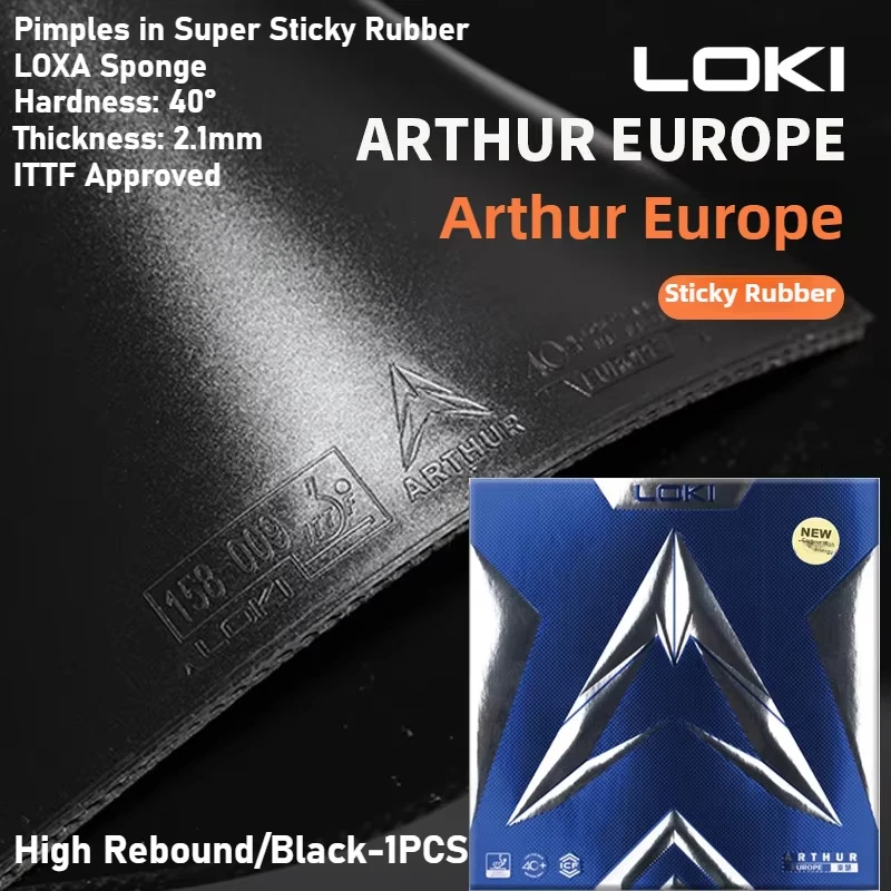 LOKI Arthur Europe Sticky Table Tennis Rubber Pimples in with 2.1mm Sponge,Hard 40° Ping Pong Rubber for Fast Attack&Loop ITTF
LOKI Arthur Europe Sticky Table Tennis Rubber Pimples in with 2.1mm Sponge,Hard 40° Ping Pong Rubber for Fast Attack&Loop ITTF