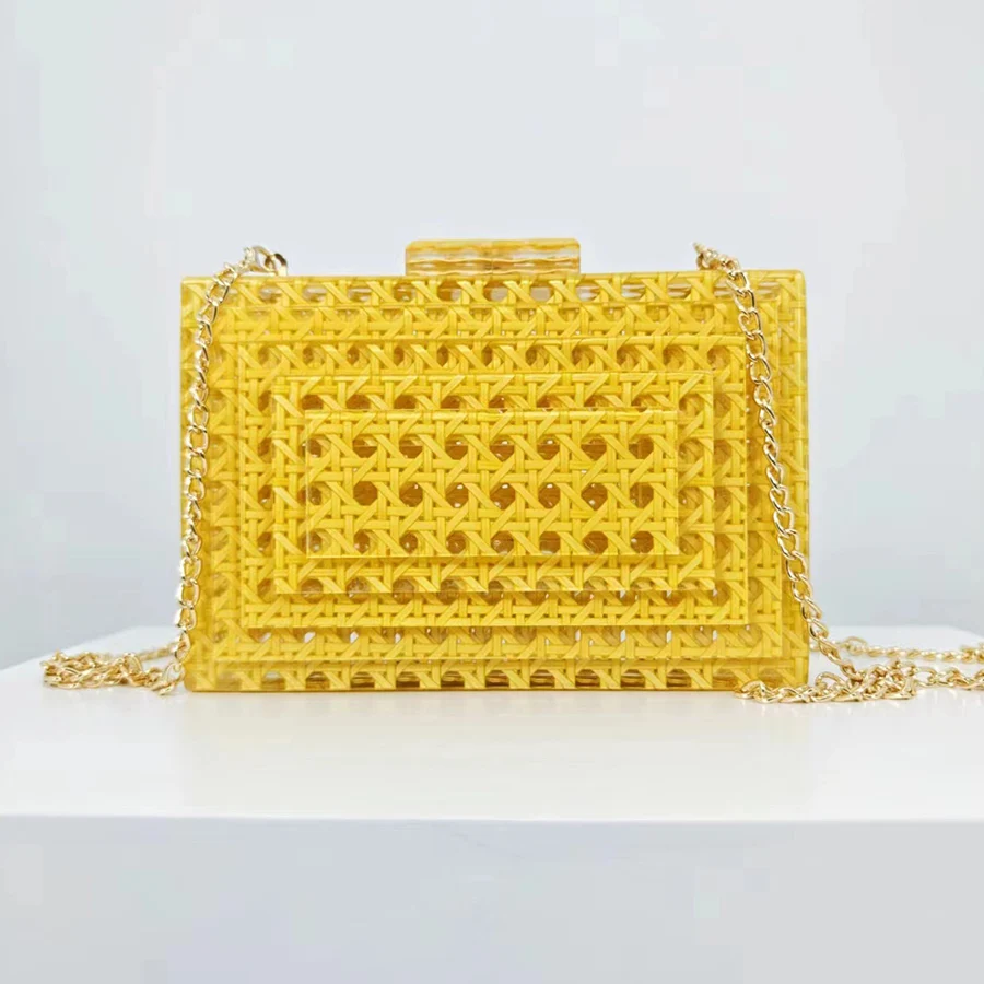 Real Rattan Knitting Acrylic Evening Bag Chains Box Bags For Wedding Party Women Elegant Boutique Unique Clutch Purses Handbags
Real Rattan Knitting Acrylic Evening Bag Chains Box Bags For Wedding Party Women Elegant Boutique Unique Clutch Purses Handbags
