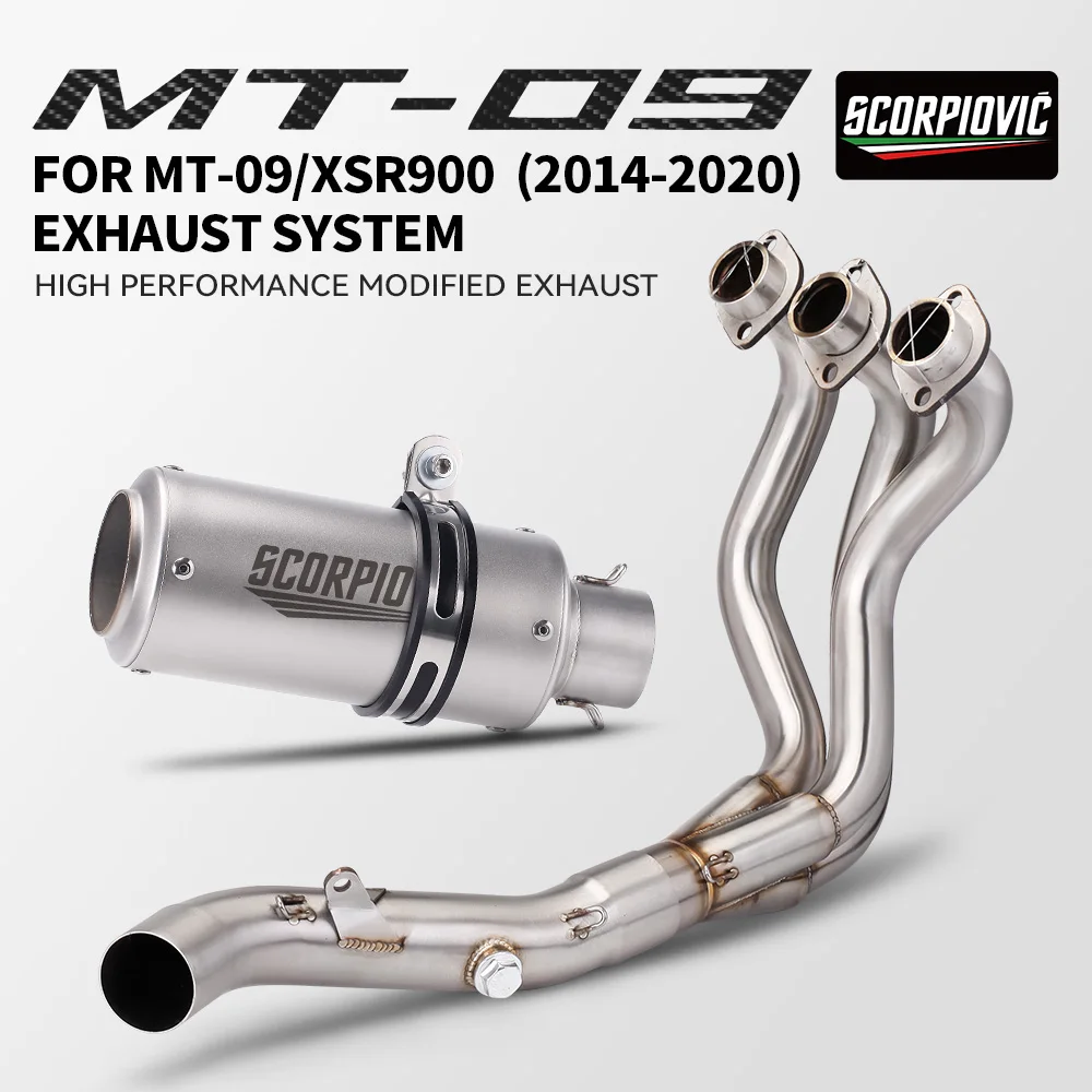 Suitable for MO09 FZ09 XSR900 MT-09 motorcycle front exhaust stainless steel exhaust system complete set 51mm muffler 2014-2020
Suitable for MO09 FZ09 XSR900 MT-09 motorcycle front exhaust stainless steel exhaust system complete set 51mm muffler 2014-2020