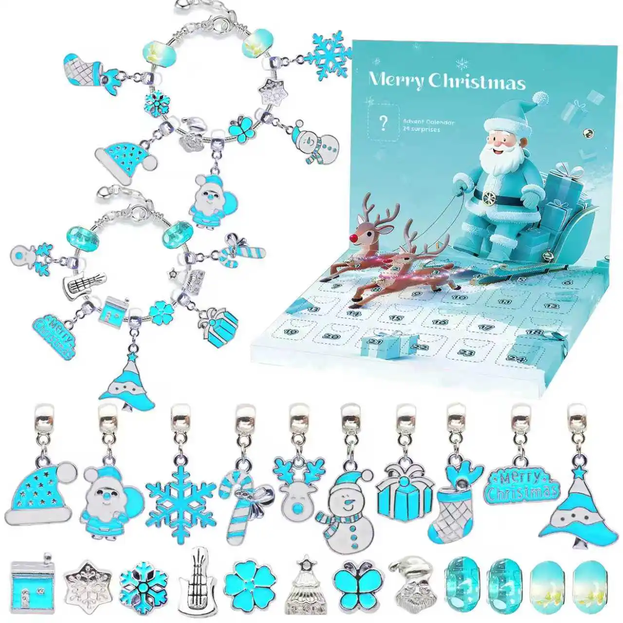 New blue 24-day countdown bracelet set, Fashion DIY Christmas bracelet set for birthdays, parties, 2026 Christmas gift
New blue 24-day countdown bracelet set, Fashion DIY Christmas bracelet set for birthdays, parties, 2026 Christmas gift