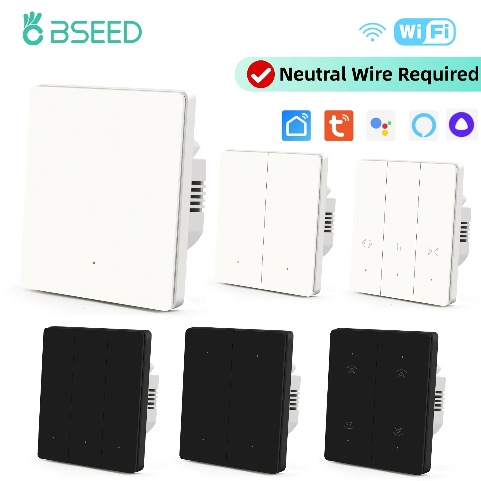 Bssed Smart Light Switch Tuya Wifi Need Neutral Wire Switches Button Roller Curtain Fan Switches Support Alexa Google Home Alice
Bssed Smart Light Switch Tuya Wifi Need Neutral Wire Switches Button Roller Curtain Fan Switches Support Alexa Google Home Alice