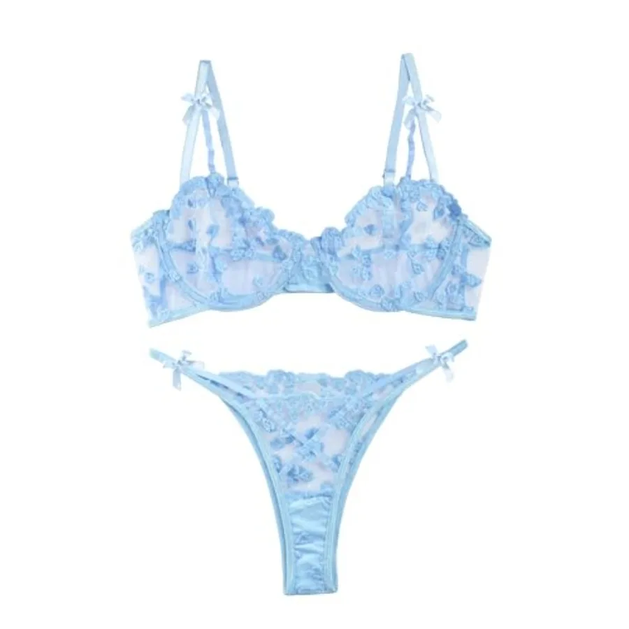 Lilosy Sexy Underwire Cute Push Up Strappy Embroide Mesh Sheer Lingerie Set See Through Panty Bra
Lilosy Sexy Underwire Cute Push Up Strappy Embroide Mesh Sheer Lingerie Set See Through Panty Bra