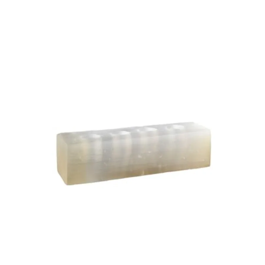 Selenite Tealight Candle Holder Log 3.5" x 12.5" Natural Crystal Decorative White Votive Candlestick Holder for Kitchen Tables
Selenite Tealight Candle Holder Log 3.5" x 12.5" Natural Crystal Decorative White Votive Candlestick Holder for Kitchen Tables