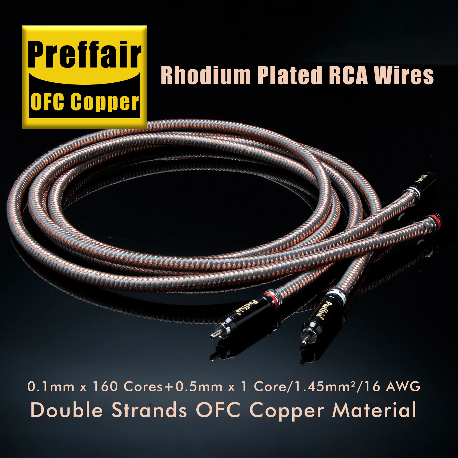 Preffair X427 HiFi RCA Audio Cables with Rhodium-Plated Connectors High-Density Shielding for Enhanced Interference Protection
Preffair X427 HiFi RCA Audio Cables with Rhodium-Plated Connectors High-Density Shielding for Enhanced Interference Protection