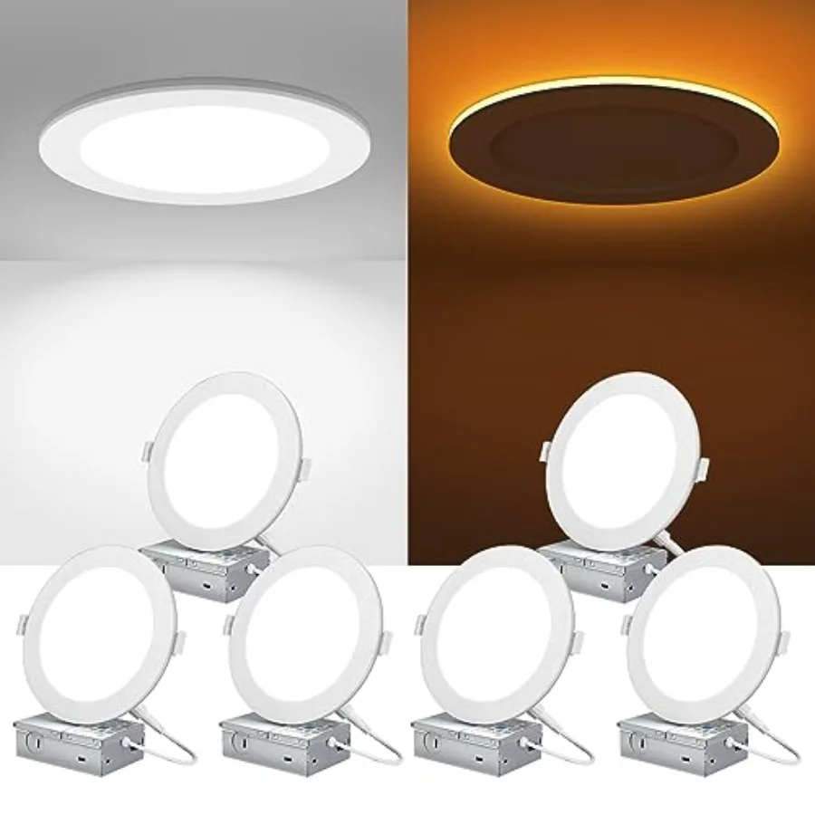 Canless LED Recessed Lighting 6 Inch 6 Pack 5CCT Ultra-Thin Recessed Downlight Lights with Night Light Mode 12W 1100LM Dimmable
Canless LED Recessed Lighting 6 Inch 6 Pack 5CCT Ultra-Thin Recessed Downlight Lights with Night Light Mode 12W 1100LM Dimmable