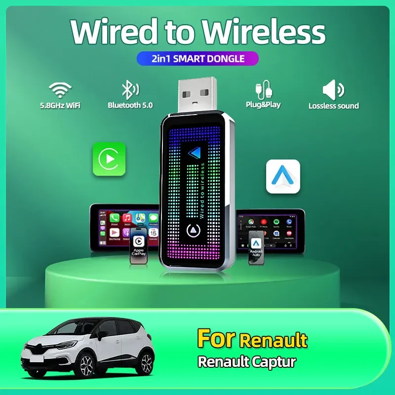 Portable Wireless Carplay Adapter Android Auto Compatibility and For Apple Carplay with Easy Setup Dongle For Renault Captur
Portable Wireless Carplay Adapter Android Auto Compatibility and For Apple Carplay with Easy Setup Dongle For Renault Captur