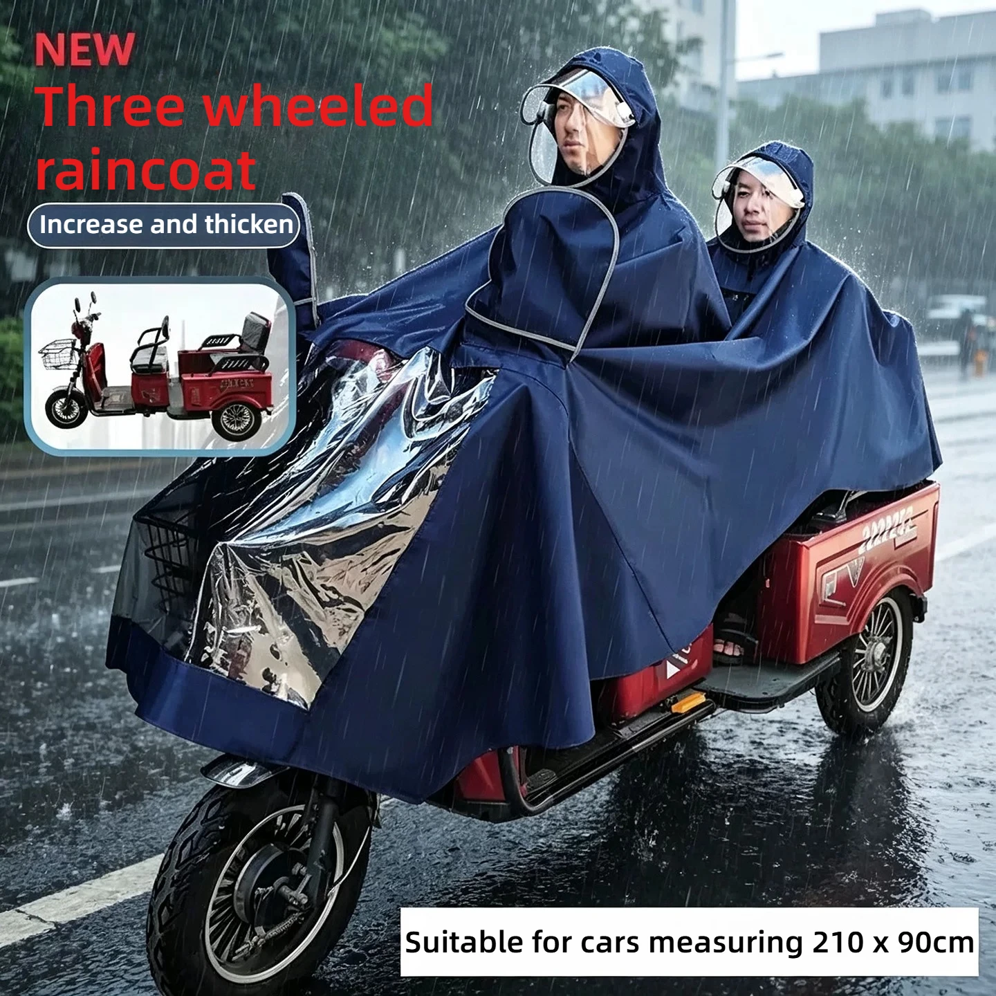 Electric motorcycle scooter for the elderly tricycle raincoat long full body rainstorm proof special raincoat for two people
Electric motorcycle scooter for the elderly tricycle raincoat long full body rainstorm proof special raincoat for two people