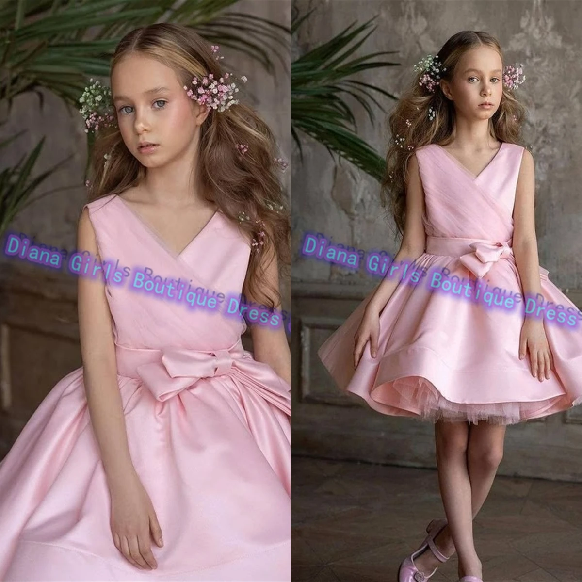 Elegant Flower Girl Dress Fluffy Pink Satin for Wedding Little Girls Birthday Party Banquet Princess Christmas Customised Gowns
Elegant Flower Girl Dress Fluffy Pink Satin for Wedding Little Girls Birthday Party Banquet Princess Christmas Customised Gowns