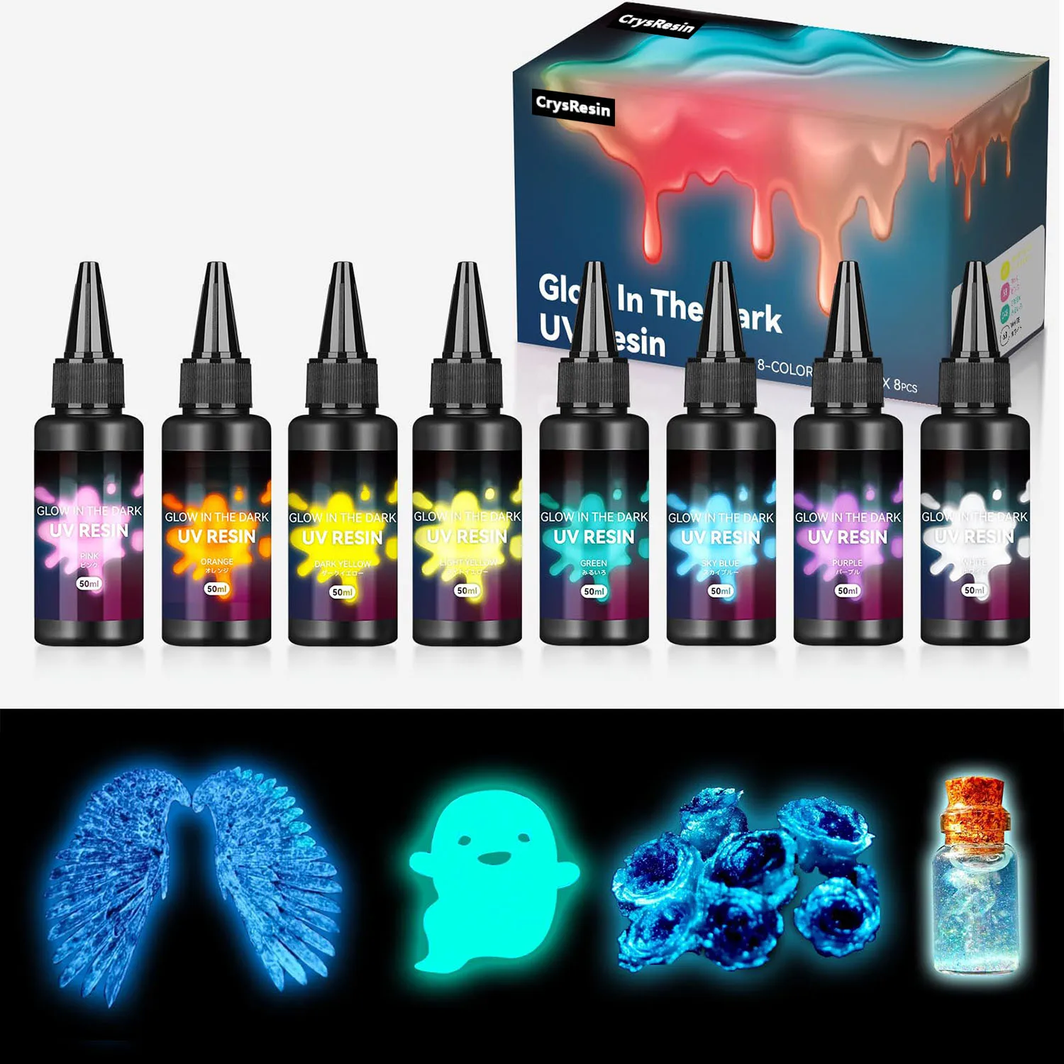 Glow in The Dark UV Resin 400g - 8 Colors, Odorless, Quick Curing for Small Craft, Jewelry Making, DIY Projects
Glow in The Dark UV Resin 400g - 8 Colors, Odorless, Quick Curing for Small Craft, Jewelry Making, DIY Projects