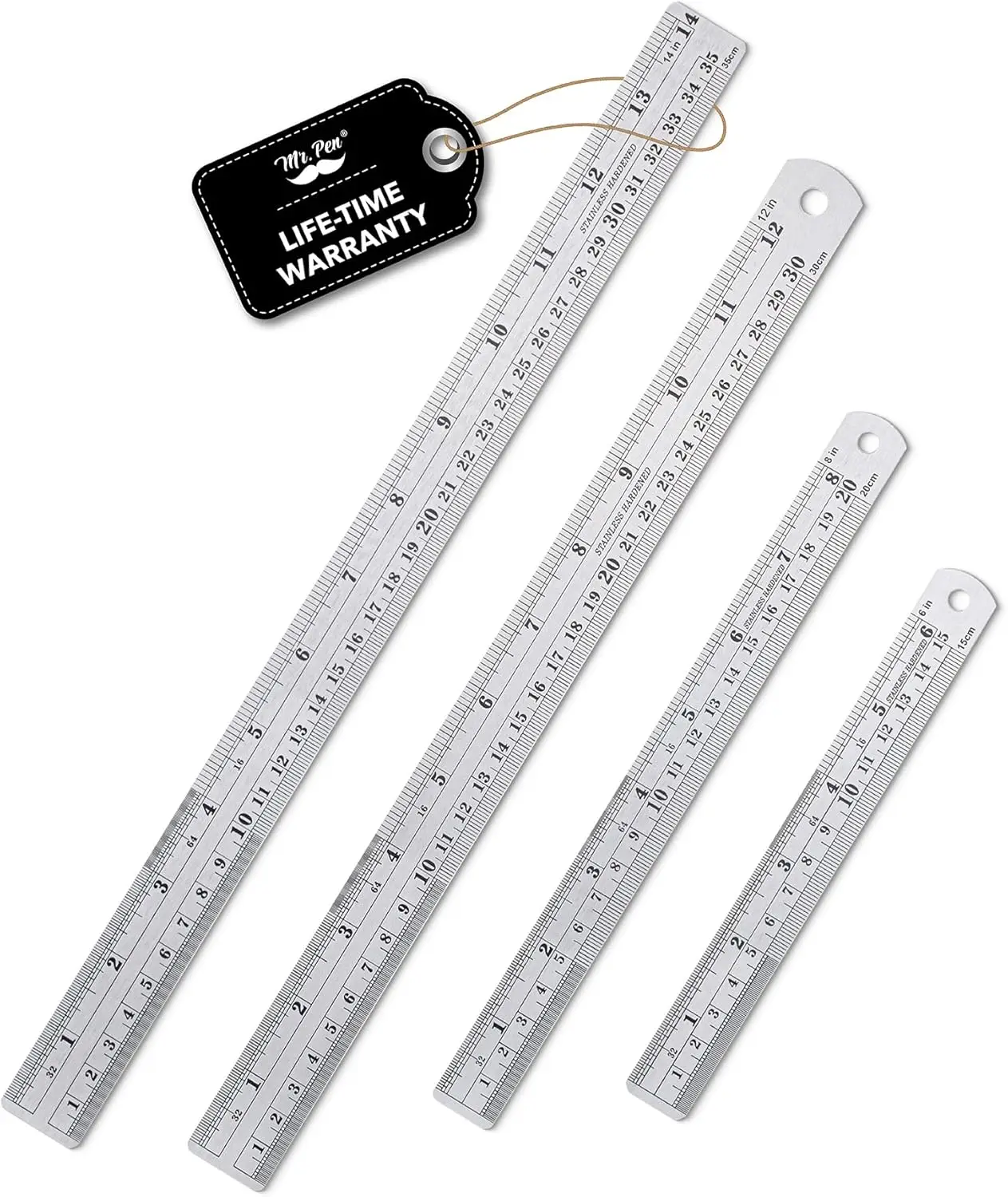 Metal Straight Edge Ruler Set 4 pcs 6 8 12 14 Inch Stainless Steel with Imperial & Metric Measurements for Drawing Home Office
Metal Straight Edge Ruler Set 4 pcs 6 8 12 14 Inch Stainless Steel with Imperial & Metric Measurements for Drawing Home Office
