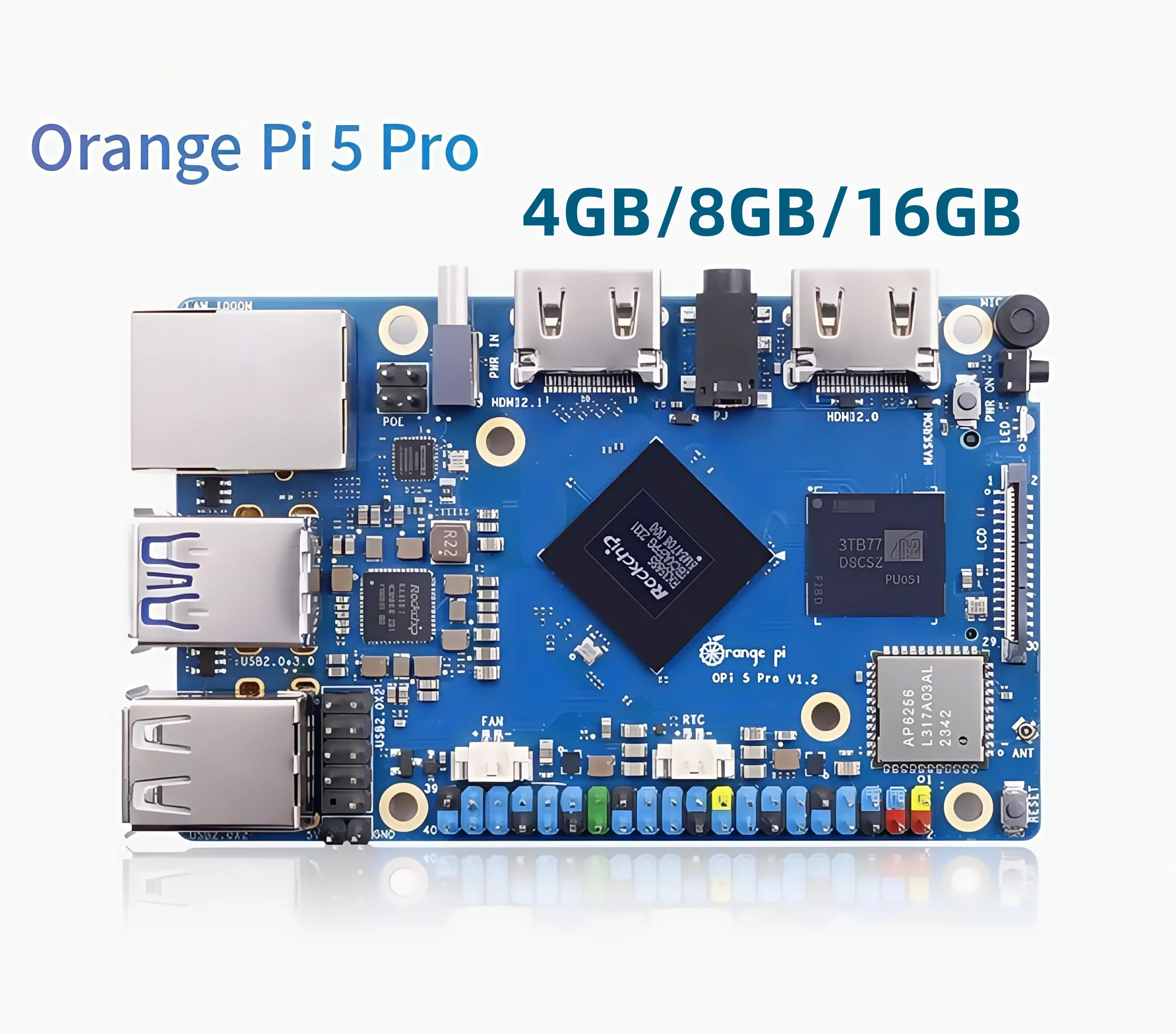 Orange Pi 5 Pro chip RK3588S memory 4GB/8GB/16GB optional main frequency up to 2.4GHz
Orange Pi 5 Pro chip RK3588S memory 4GB/8GB/16GB optional main frequency up to 2.4GHz