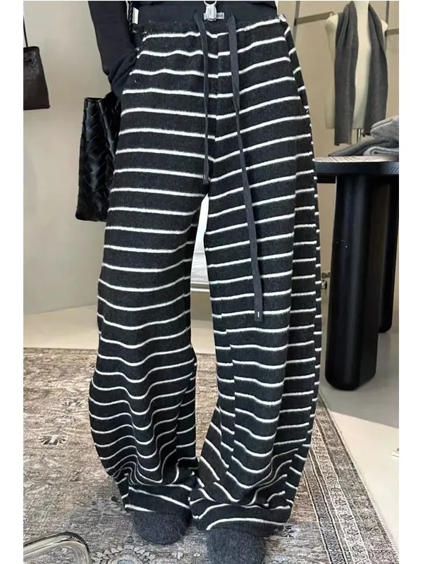 Женские повседневные брюки с высокой талией, на флисовой подкладке, широкие, в полоску, Dongda Gate, весенняя новинка, стройнящие, в пол
Женские повседневные брюки с высокой талией, на флисовой подкладке, широкие, в полоску, Dongda Gate, весенняя новинка, стройнящие, в пол