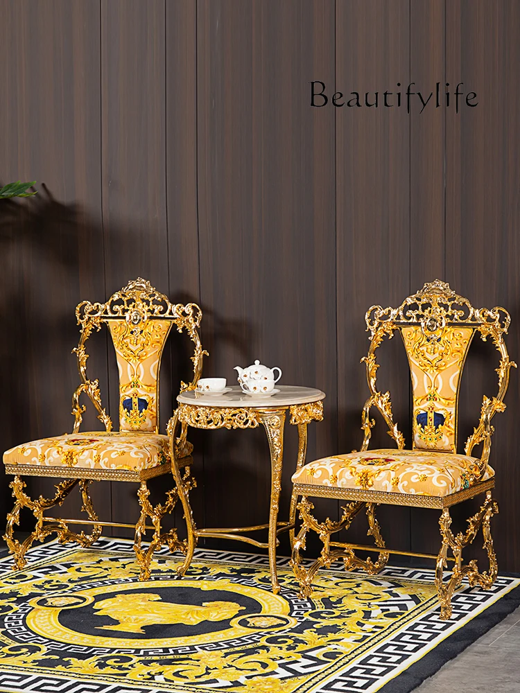 Villa leisure table metal carved leisure chair European table and chair combination sedentary and comfortable special chair
Villa leisure table metal carved leisure chair European table and chair combination sedentary and comfortable special chair