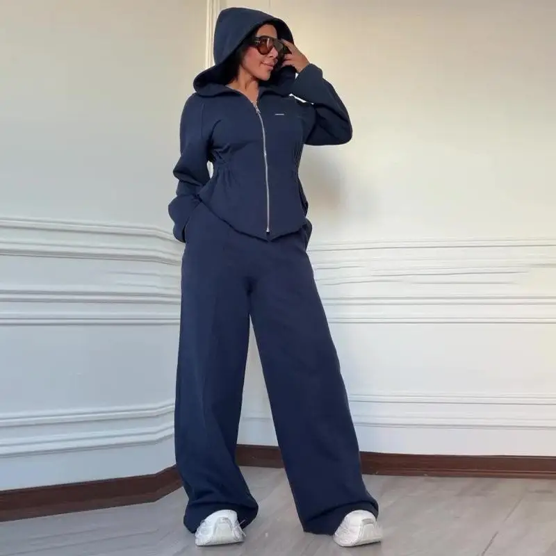 Fall 2025 New Cross-Border Women's Long Sleeve Hooded Slimming Zipper Pants Two-Piece Set Casual Style Winter Suitable
Fall 2025 New Cross-Border Women's Long Sleeve Hooded Slimming Zipper Pants Two-Piece Set Casual Style Winter Suitable