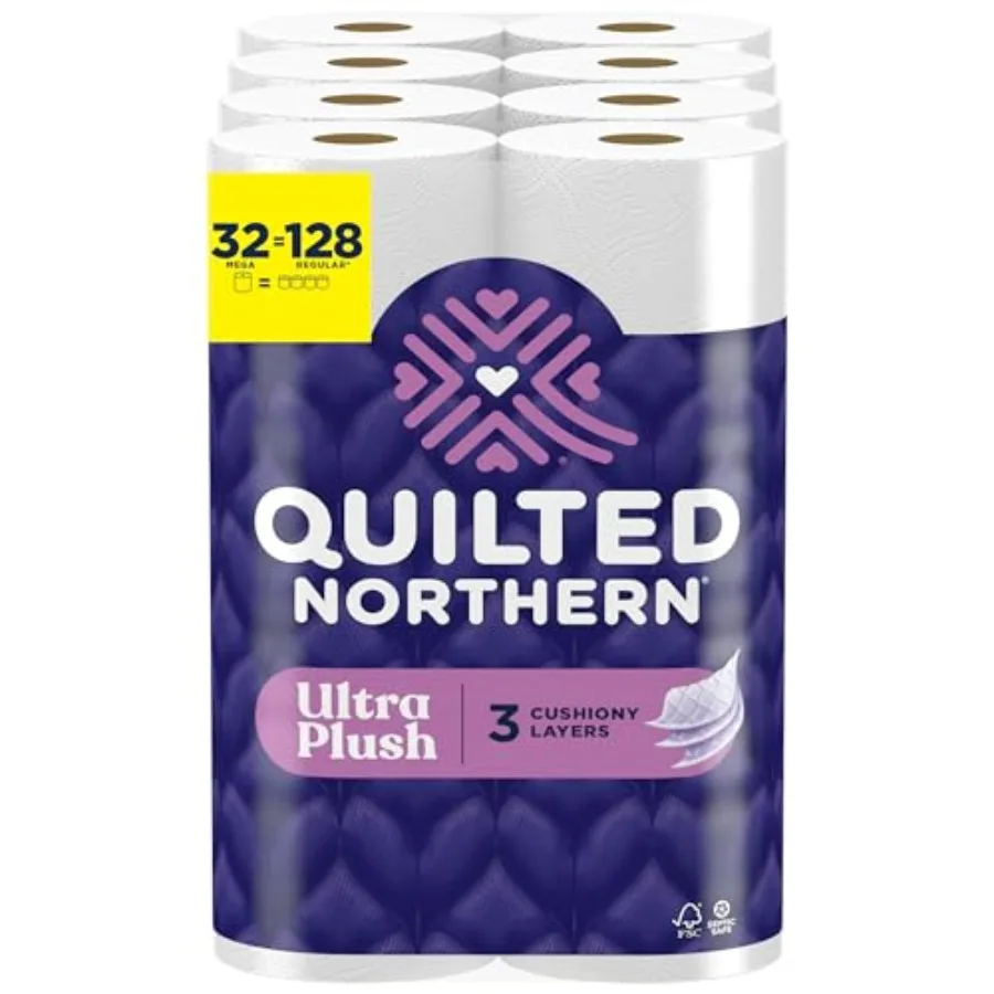 Quilted Northern Ultra Plush Toilet Paper, 32 Mega Rolls = 128 Regular Rolls, 3X Thicker*, 3 Ply Soft Toilet Tissue
Quilted Northern Ultra Plush Toilet Paper, 32 Mega Rolls = 128 Regular Rolls, 3X Thicker*, 3 Ply Soft Toilet Tissue