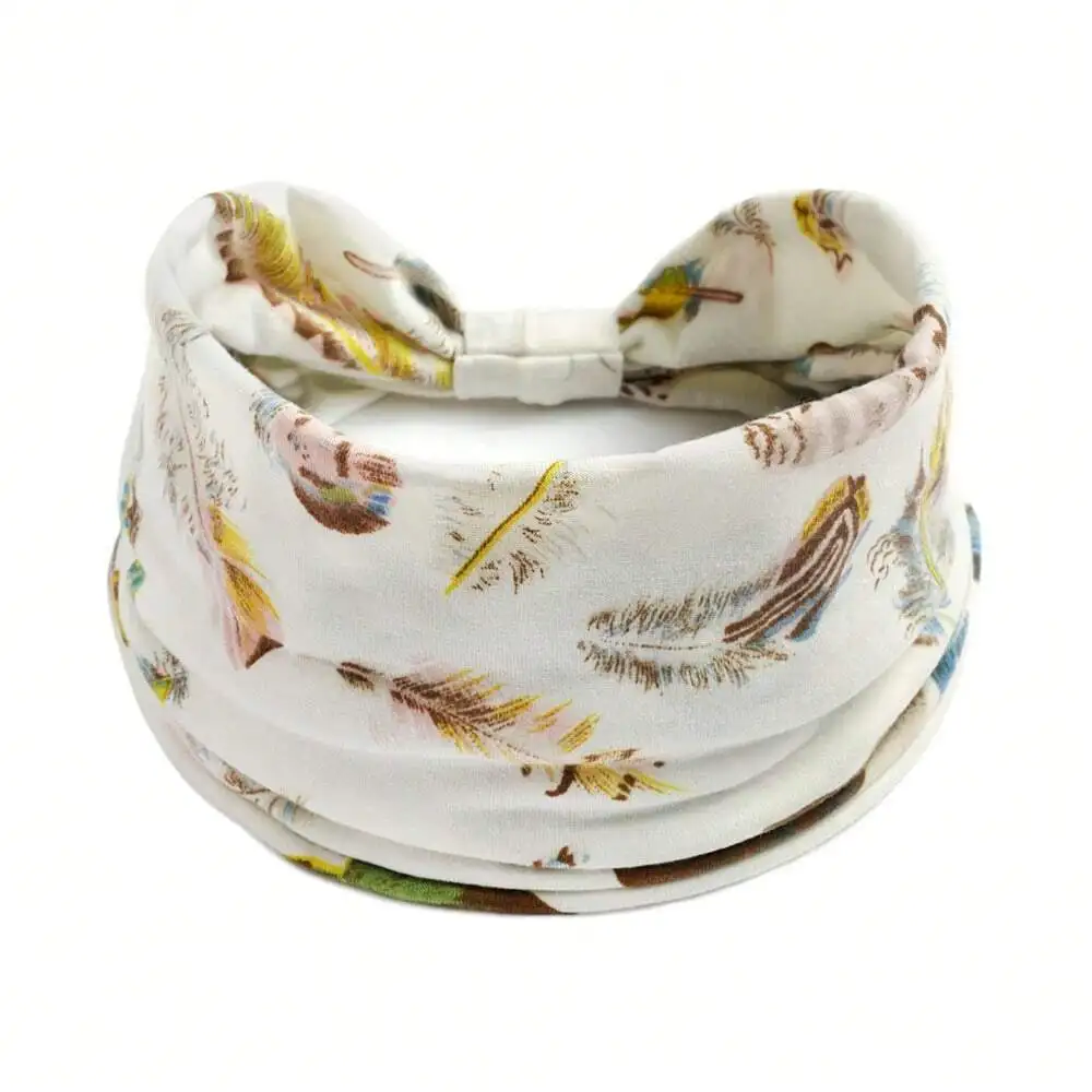 Soft Boho Feather-Print Wide Elastic Headwrap For Women, Versatile Turban Bandana Scarf For Gym, Travel & Daily Wear
Soft Boho Feather-Print Wide Elastic Headwrap For Women, Versatile Turban Bandana Scarf For Gym, Travel & Daily Wear