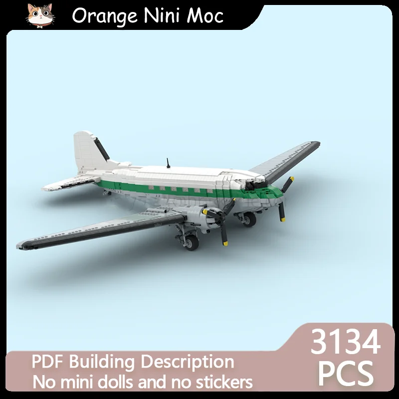 Military Aircraft Model MOC Building Bricks DC3 Twin Engine Aircraft Technology Gifts Holiday Assemble Children Toys Suit
Military Aircraft Model MOC Building Bricks DC3 Twin Engine Aircraft Technology Gifts Holiday Assemble Children Toys Suit