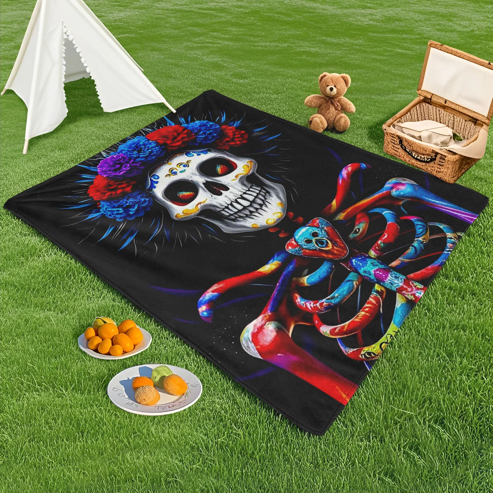 Skull And Wreath Blanket In Black And Red For Outdoor Themes Featuring Gothic And Elegant Design For Unique Gatherings
Skull And Wreath Blanket In Black And Red For Outdoor Themes Featuring Gothic And Elegant Design For Unique Gatherings