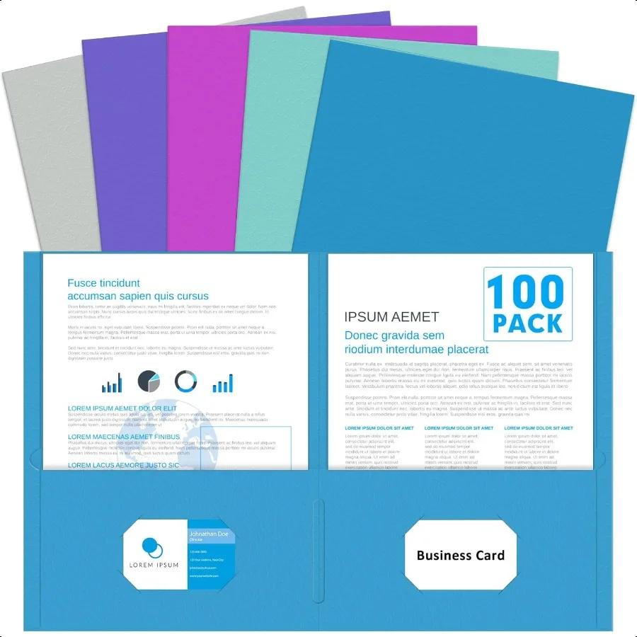 Two Pocket Folders 100 Pack 2 Pocket Folders Letter Size Paper File Folder for School Office Home Busin Assorted 5 Colors
Two Pocket Folders 100 Pack 2 Pocket Folders Letter Size Paper File Folder for School Office Home Busin Assorted 5 Colors