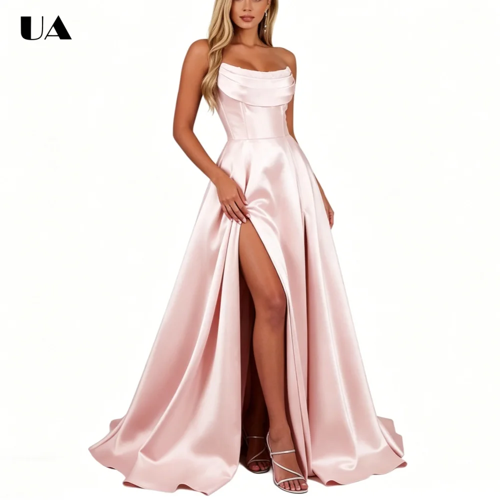 ULBYANRY Customized Solid Satin A-line Evening Dresses for Women, Sexy High-slit Party Dress, Elegant Sleeveless Prom Dress
ULBYANRY Customized Solid Satin A-line Evening Dresses for Women, Sexy High-slit Party Dress, Elegant Sleeveless Prom Dress