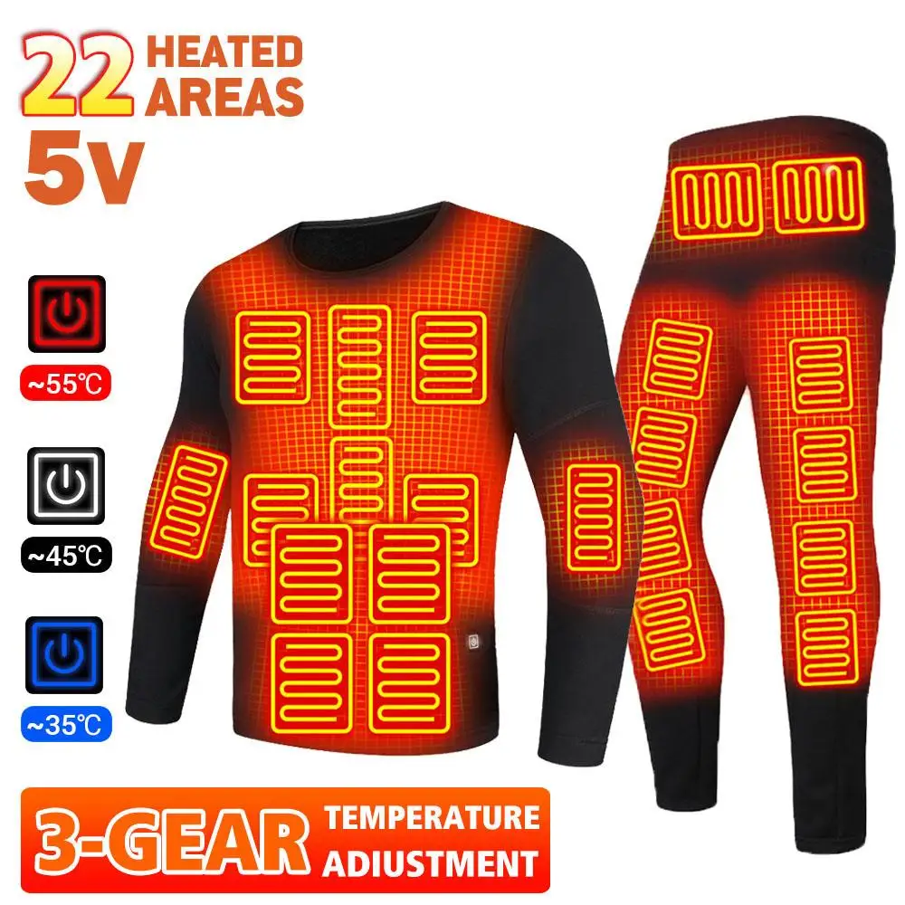 Heated Thermal Underwear Winter Heated Jacket USB Electric Heating Clothes Motorcycle Thermal Underwear Men's Ski Clothing Black
Heated Thermal Underwear Winter Heated Jacket USB Electric Heating Clothes Motorcycle Thermal Underwear Men's Ski Clothing Black