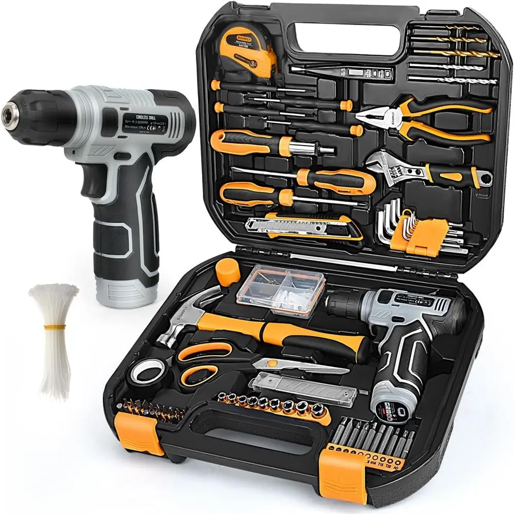 180-Piece Tool Kit with 8V Cordless Drill, Ideal for Home Repairs and DIY Projects
180-Piece Tool Kit with 8V Cordless Drill, Ideal for Home Repairs and DIY Projects