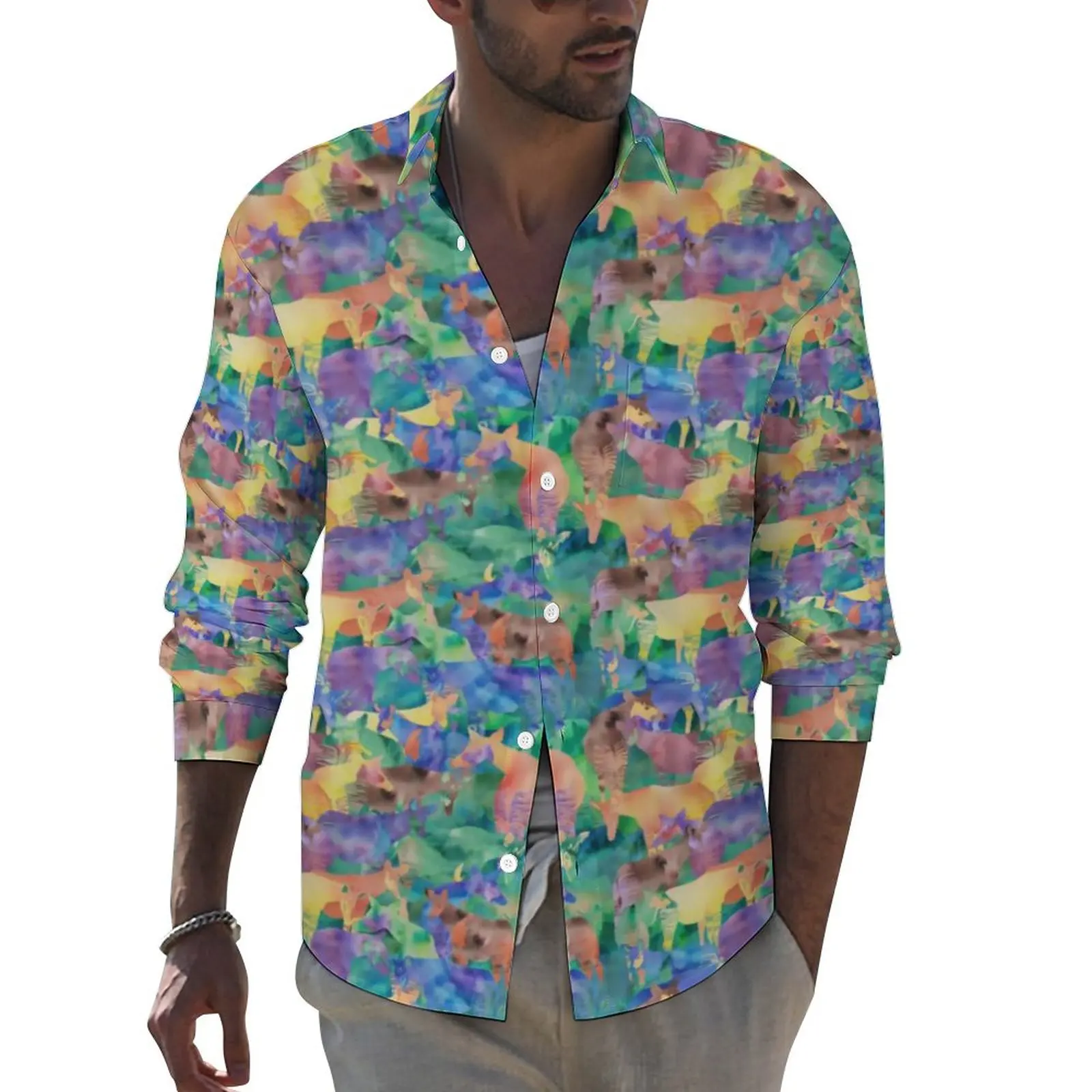 Colorful Forest Print Shirt Mens Abstract Animal Casual Shirts Autumn Funny Custom Blouses Long Sleeve Fashion Oversized Clothes
Colorful Forest Print Shirt Mens Abstract Animal Casual Shirts Autumn Funny Custom Blouses Long Sleeve Fashion Oversized Clothes