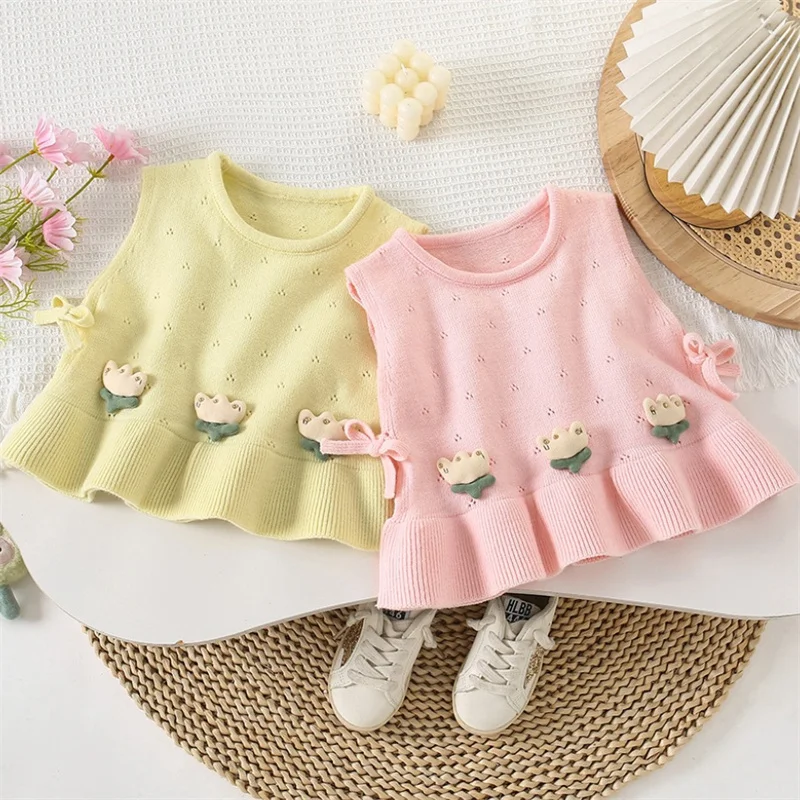 2-6Yrs Baby Girls Knitted Vest Children Flowers Waistcoat Spring Autumn Kids Girl's Fashion Sweet Knitting Top Outdoor Clothing
2-6Yrs Baby Girls Knitted Vest Children Flowers Waistcoat Spring Autumn Kids Girl's Fashion Sweet Knitting Top Outdoor Clothing