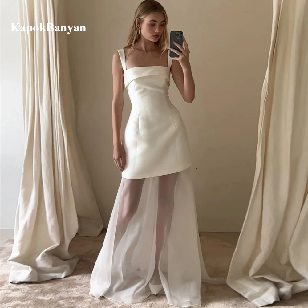 Satin Ivory Wedding Dresses Simple Square Collar Sleeveless Bridal Gowns A-Line Floor Length Wedding Party Dress 2025
Satin Ivory Wedding Dresses Simple Square Collar Sleeveless Bridal Gowns A-Line Floor Length Wedding Party Dress 2025