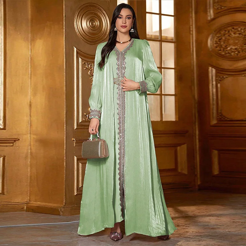 SuperAen Spring Oversize Sequined Loose Waist Coats Muslim Fashion Elegant V-neck Long-sleeved Dress Two-piece Sets
SuperAen Spring Oversize Sequined Loose Waist Coats Muslim Fashion Elegant V-neck Long-sleeved Dress Two-piece Sets
