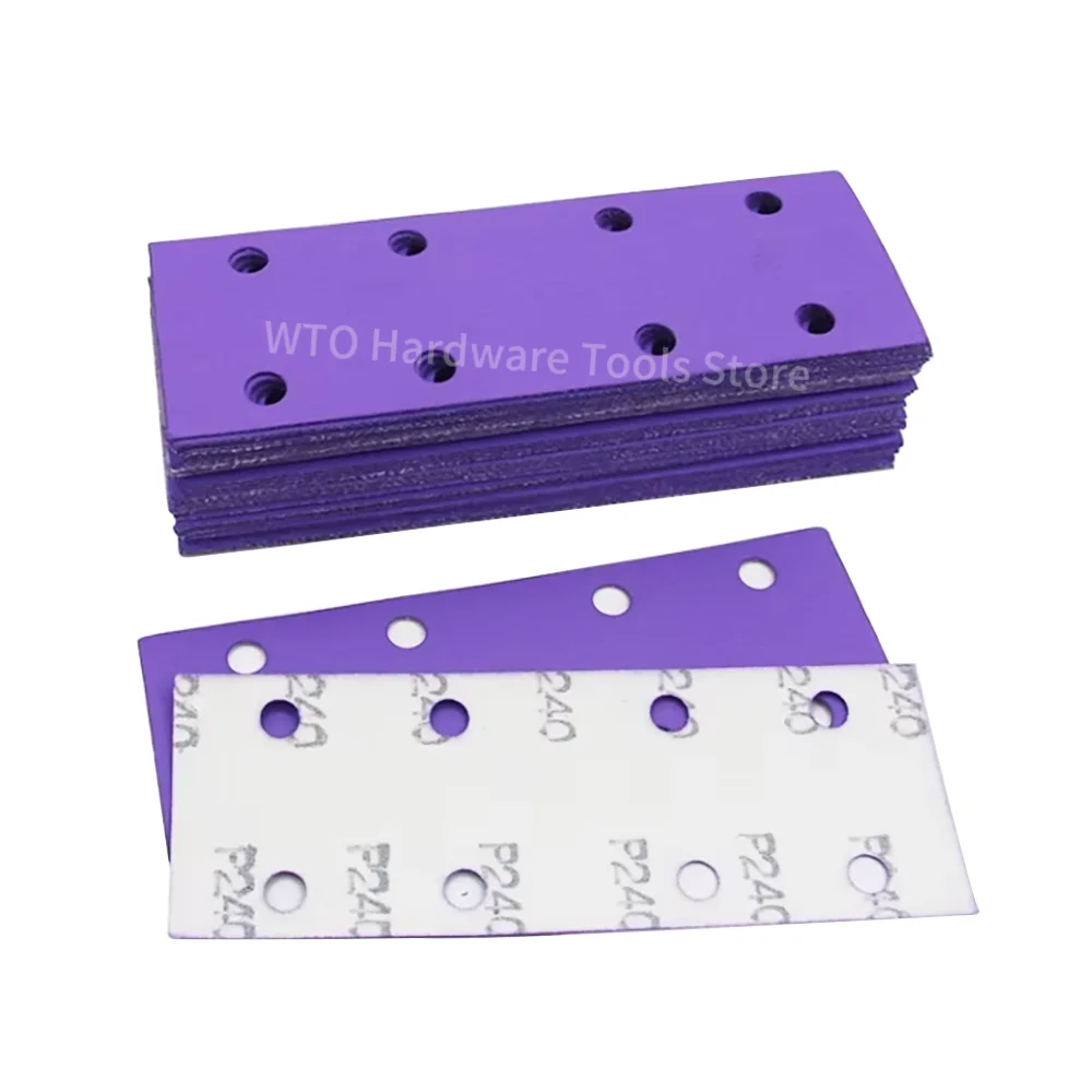 100 шт. 95X180 мм фиолетовые прямоугольные абразивные шлифовальные листы с 8 отверстиями, керамическая наждачная бумага с крючком и петлей для полировки краски в дереве и металле
100 шт. 95X180 мм фиолетовые прямоугольные абразивные шлифовальные листы с 8 отверстиями, керамическая наждачная бумага с крючком и петлей для полировки краски в дереве и металле