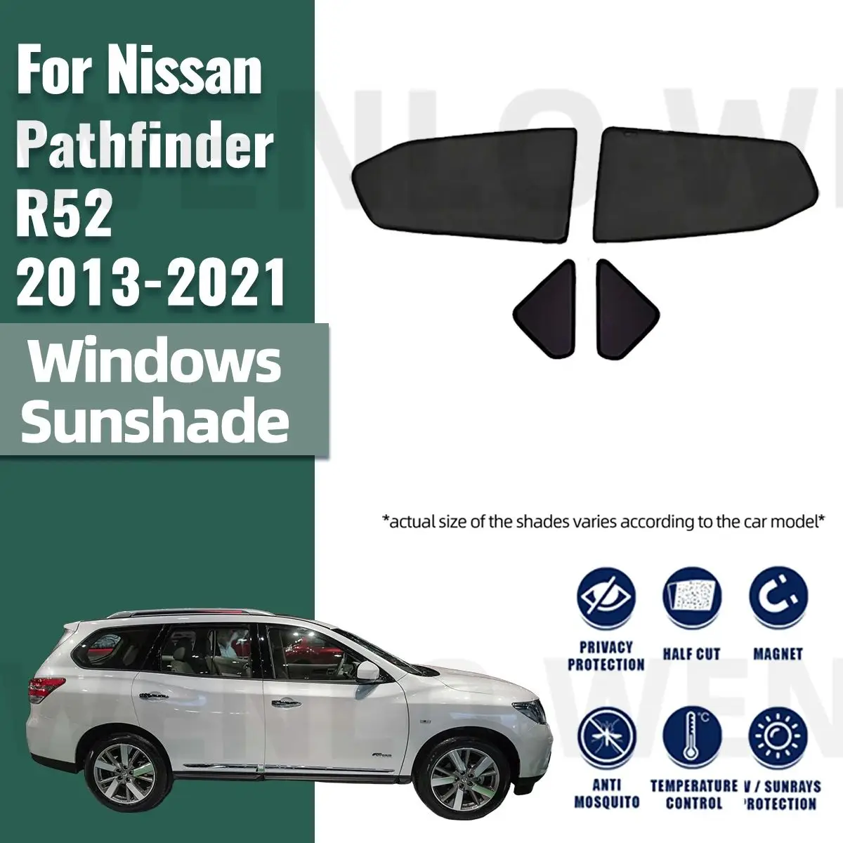 For Nissan Pathfinder R52 2013-2021 Car Sunshade Shield Magnetic Front Windshield Frame Blind Curtain Rear Side Window Sun Shade
For Nissan Pathfinder R52 2013-2021 Car Sunshade Shield Magnetic Front Windshield Frame Blind Curtain Rear Side Window Sun Shade