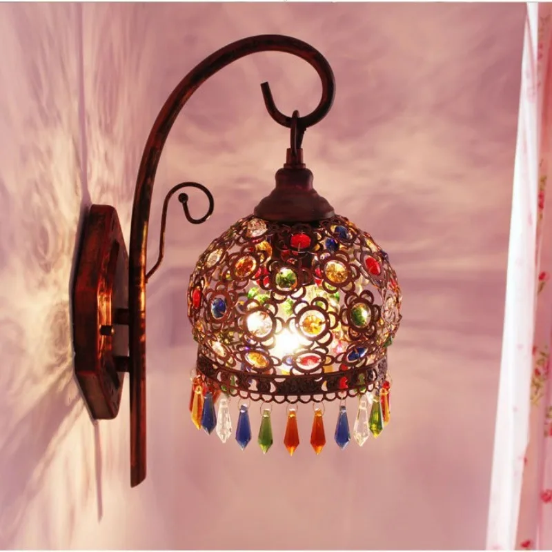 European-style Retro Bohemian Wall Lights High-end Aisle Corridor Wall Lamp Bedroom Bedside Lamp Southeast Asian Crystal Lamps
European-style Retro Bohemian Wall Lights High-end Aisle Corridor Wall Lamp Bedroom Bedside Lamp Southeast Asian Crystal Lamps