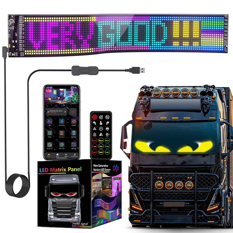 Scrolling Huge Bright Advertising LED Signs 23.4x4.7'' Flexible Custom USB 5V Bluetooth APP Control Text Pattern Flash LED Board
Scrolling Huge Bright Advertising LED Signs 23.4x4.7'' Flexible Custom USB 5V Bluetooth APP Control Text Pattern Flash LED Board