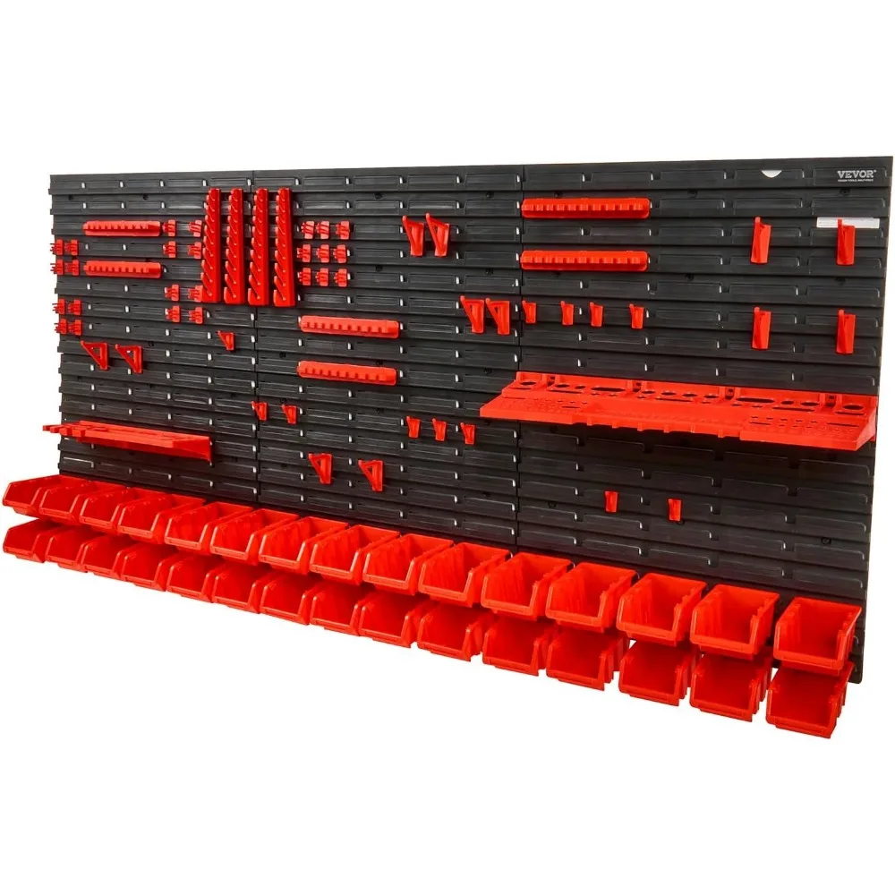VEVOR Wall Mounted Storage Rack System, 30-Bin Parts Rack Organizer with Wall Panels/Tool Holders/Hooks, Garage Plastic Shop Too
VEVOR Wall Mounted Storage Rack System, 30-Bin Parts Rack Organizer with Wall Panels/Tool Holders/Hooks, Garage Plastic Shop Too