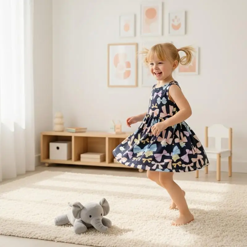Sleeveless Cotton Dress Newborn Baby Girl 0-24 Months A-Line Style Breathable Fabric for Daywear and Picnic
Sleeveless Cotton Dress Newborn Baby Girl 0-24 Months A-Line Style Breathable Fabric for Daywear and Picnic